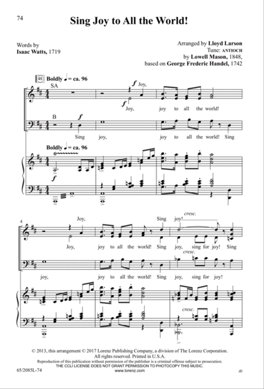 Sing Joy to All the World! 3-Part scores gallery preview page 17