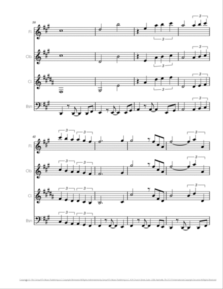Stand By Me Woodwind Quartet scores gallery preview page 6