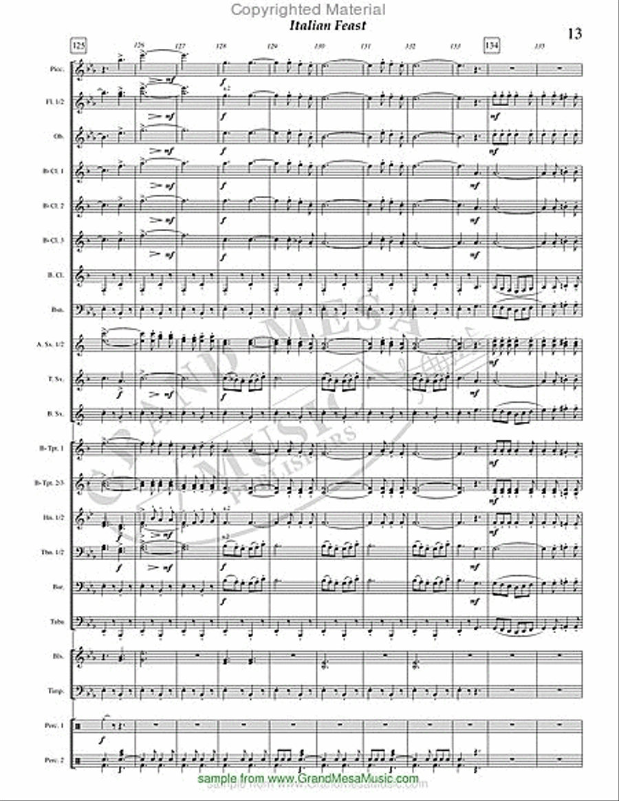 Italian Feast Concert Band scores gallery preview page 14