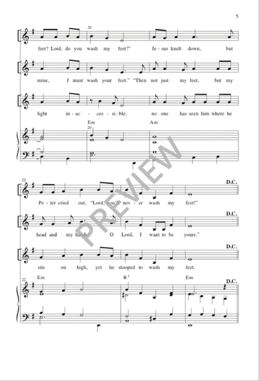 Jesus Took a Towel Jesus Took a Towel Unison Choir scores gallery preview page 6