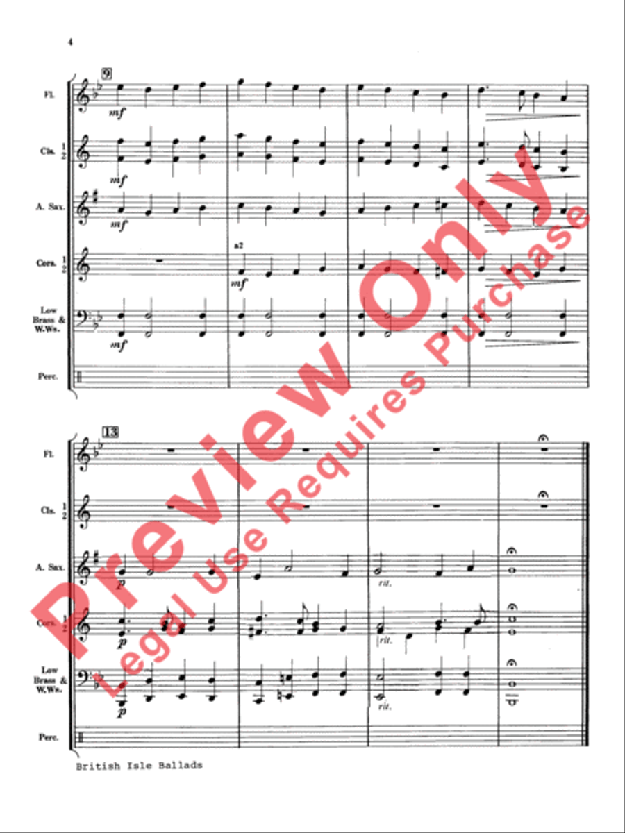 British Isle Ballads Concert Band scores gallery preview page 5