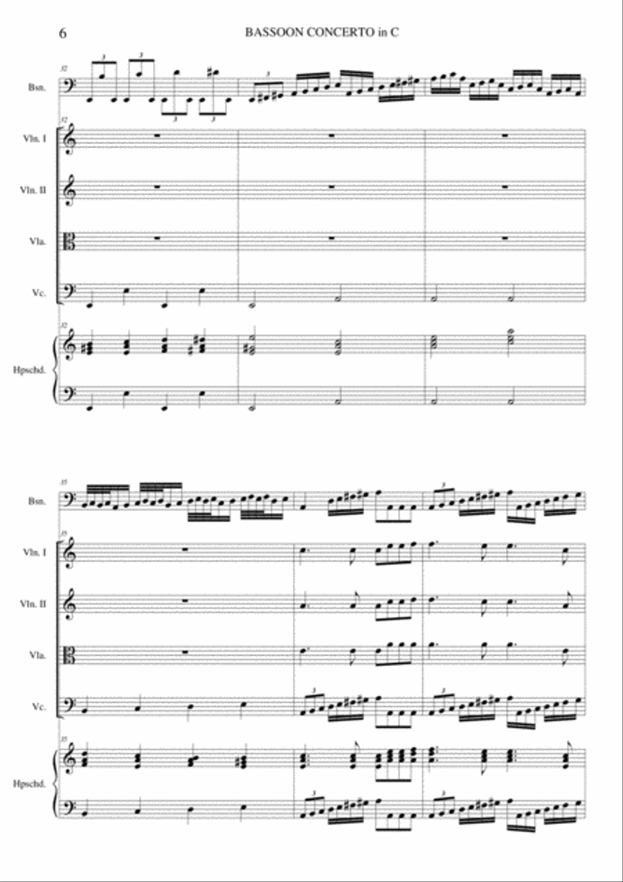 BASSOON CONCERTO in C RV478 - With Parts String Orchestra scores gallery preview page 6