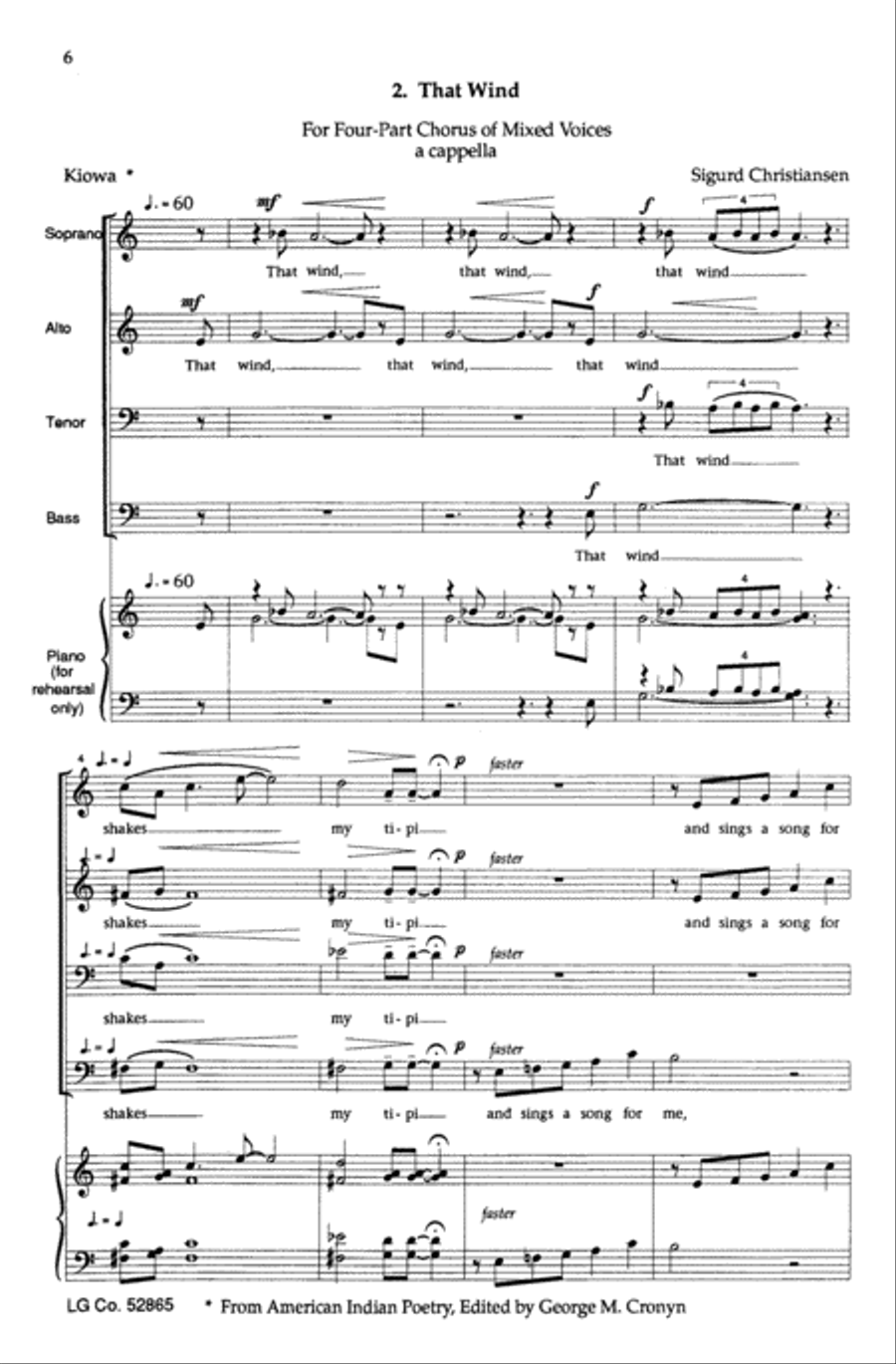 Six Native American Songs Choir scores gallery preview page 4