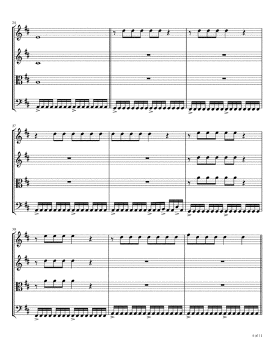 I Would Die 4 U String Quartet scores gallery preview page 5