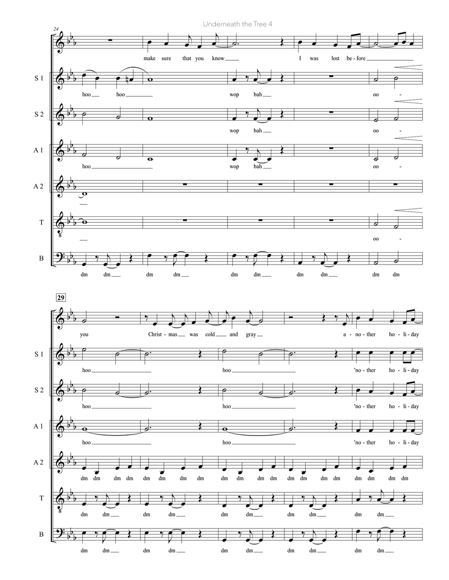 Underneath The Tree Divisi scores gallery preview page 4