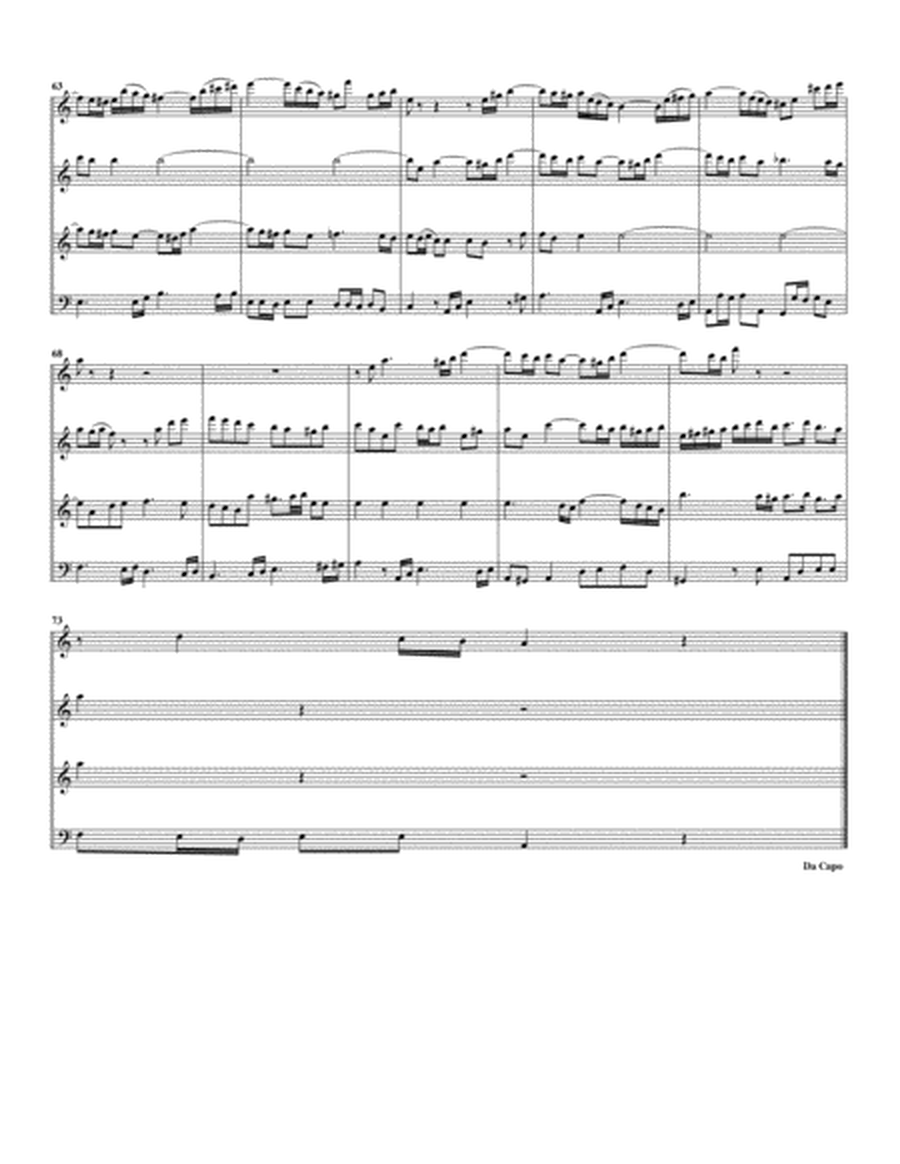 Duetto: Wenn Sorgen auf mich dringen from cantata BWV 3 (Arrangement for 4 recorders) image number null