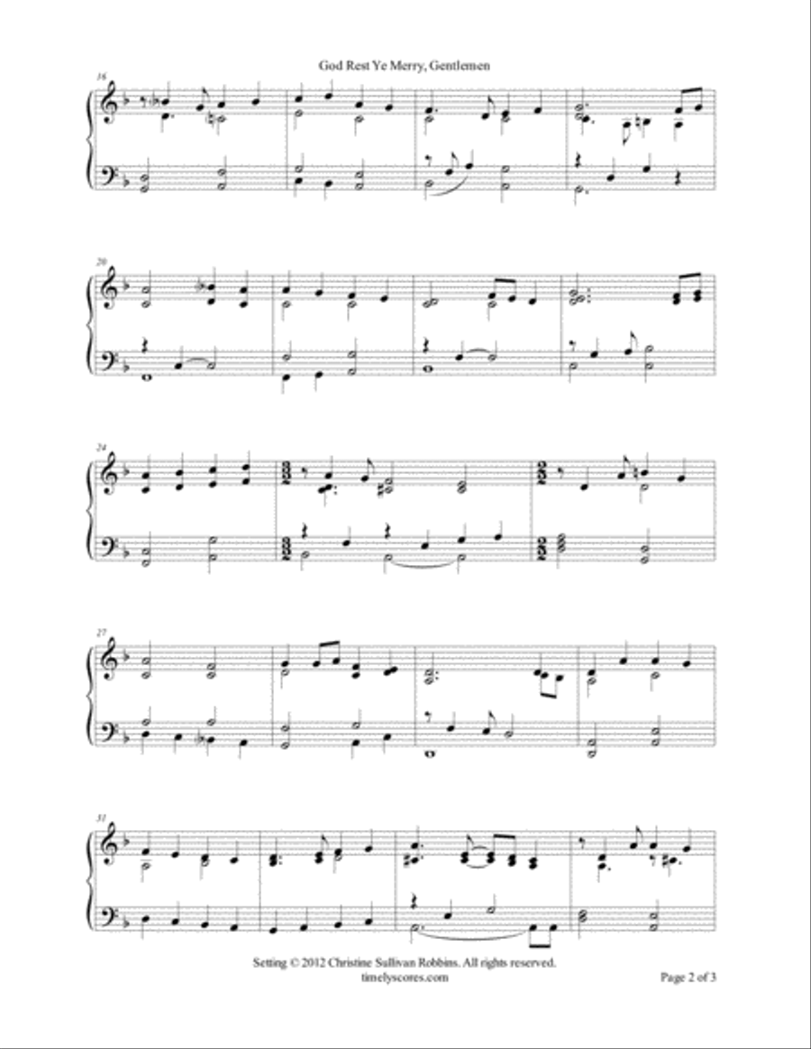 God Rest Ye Merry, Gentlemen with Sing We Now of Christmas Piano Solo scores gallery preview page 2