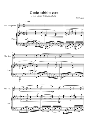 Book cover for Giacomo Puccini - O mio babbino caro (Alto Saxophone Solo) Eb Key