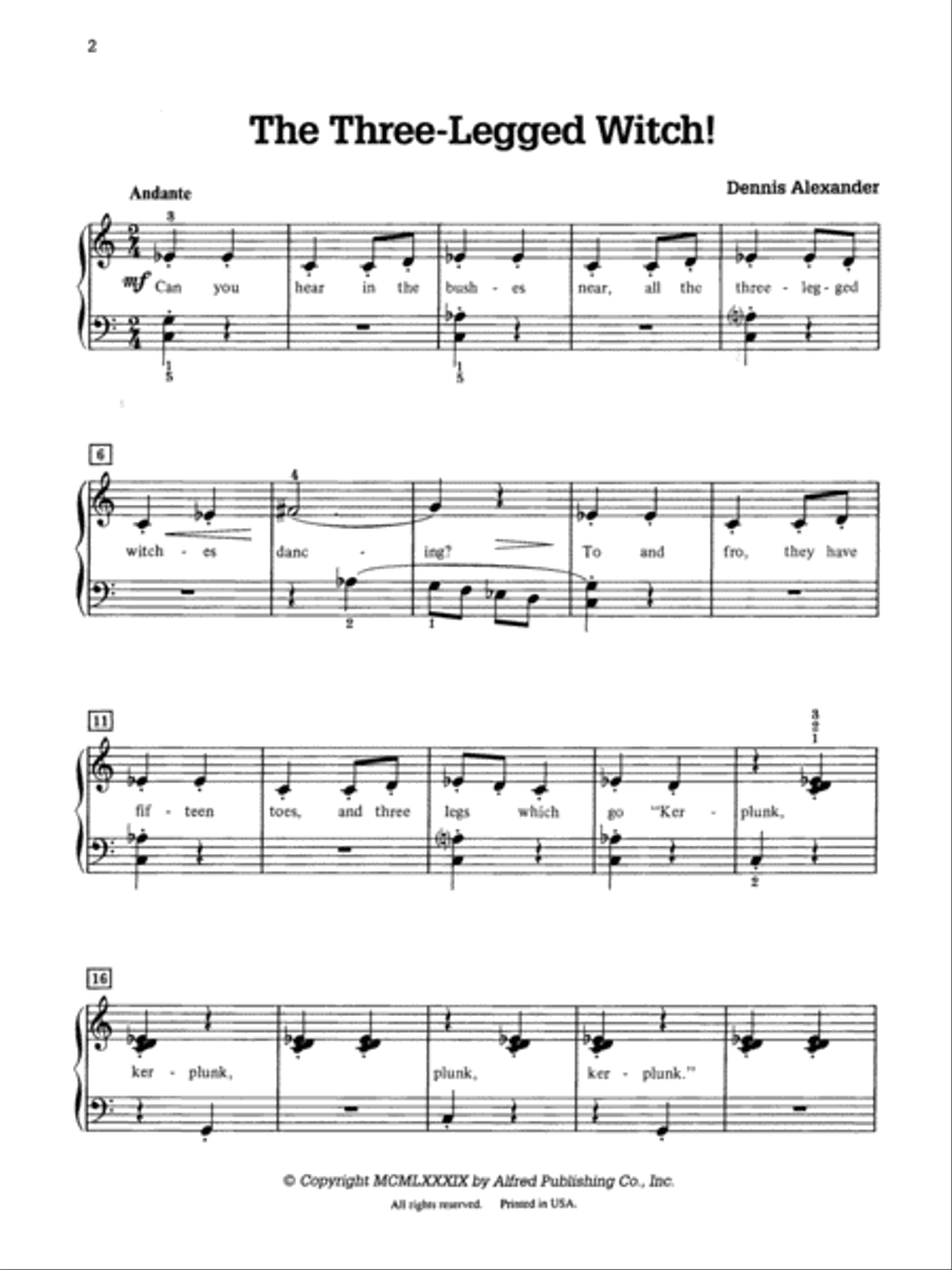 The Three-Legged Witch! The Three-Legged Witch! Easy Piano scores gallery preview page 2