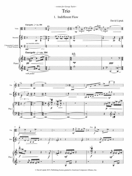 [Liptak] Trio for Viola, Percussion, and Piano