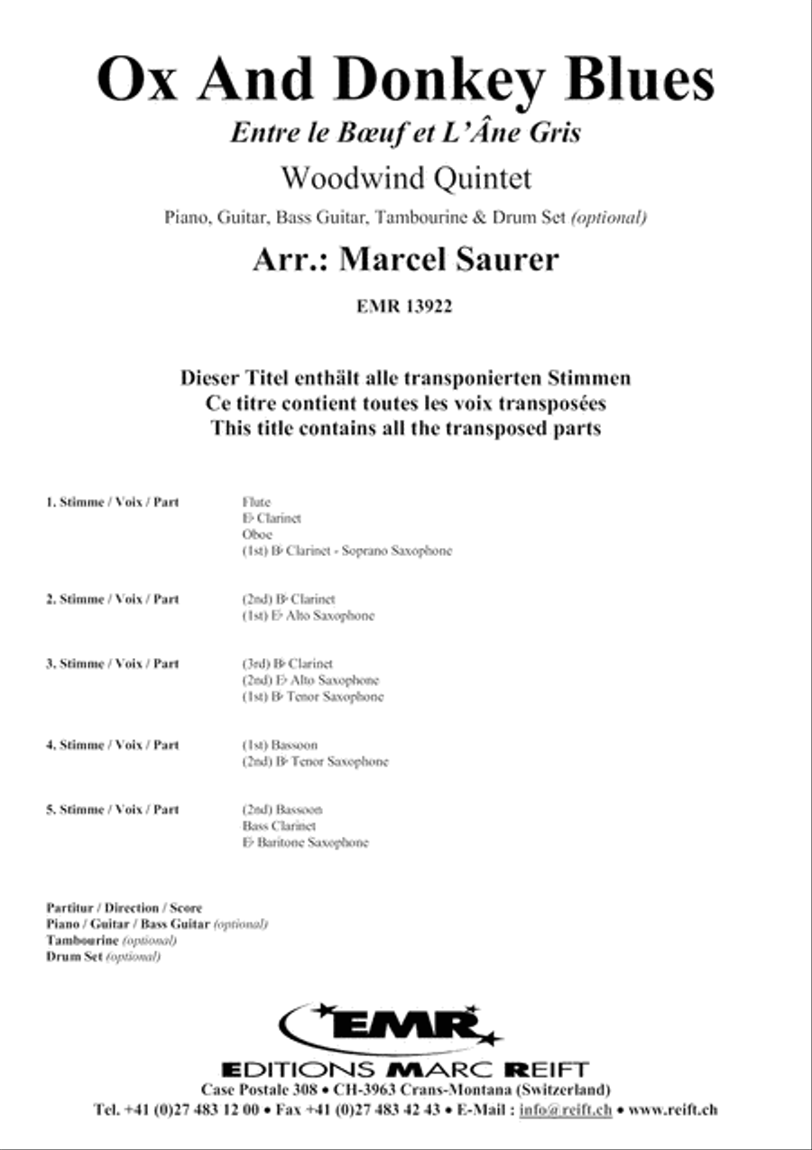 Ox And Donkey Blues Ox And Donkey Blues Woodwind Quintet scores gallery preview page 2