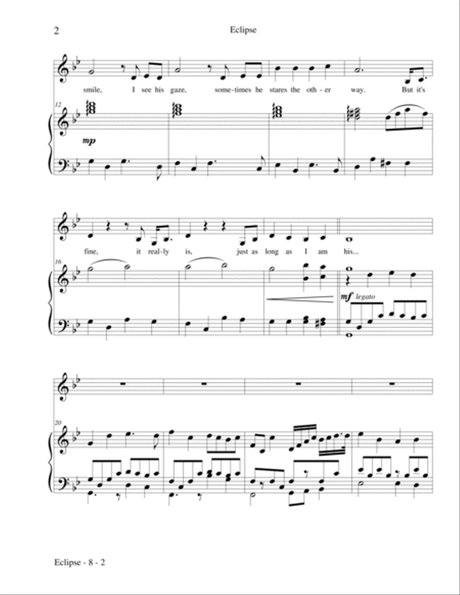 Eclipse for Mezzo-Soprano and Piano Mezzo-Soprano Voice scores gallery preview page 4