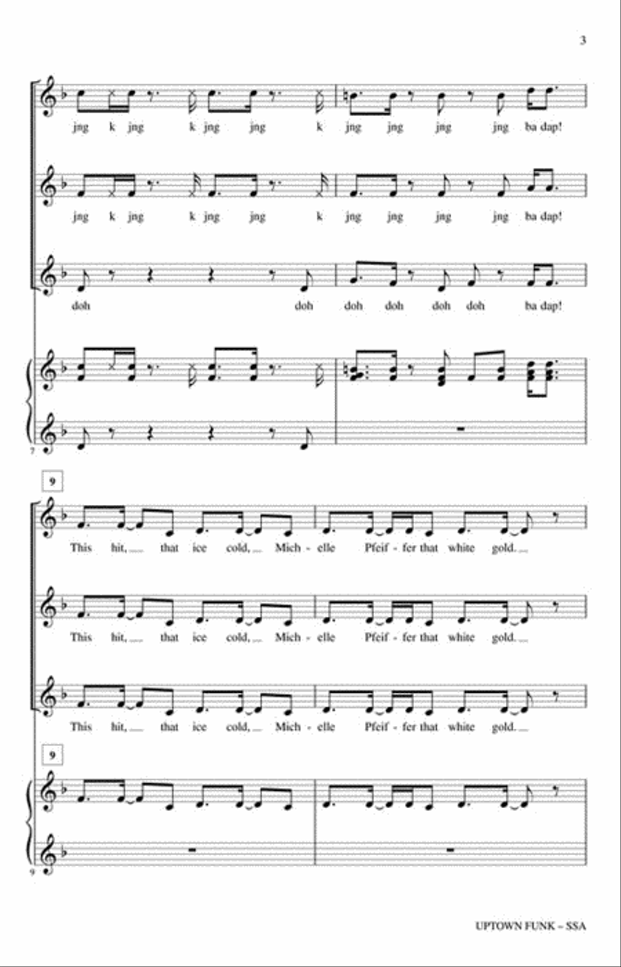 Uptown Funk SSA scores gallery preview page 3
