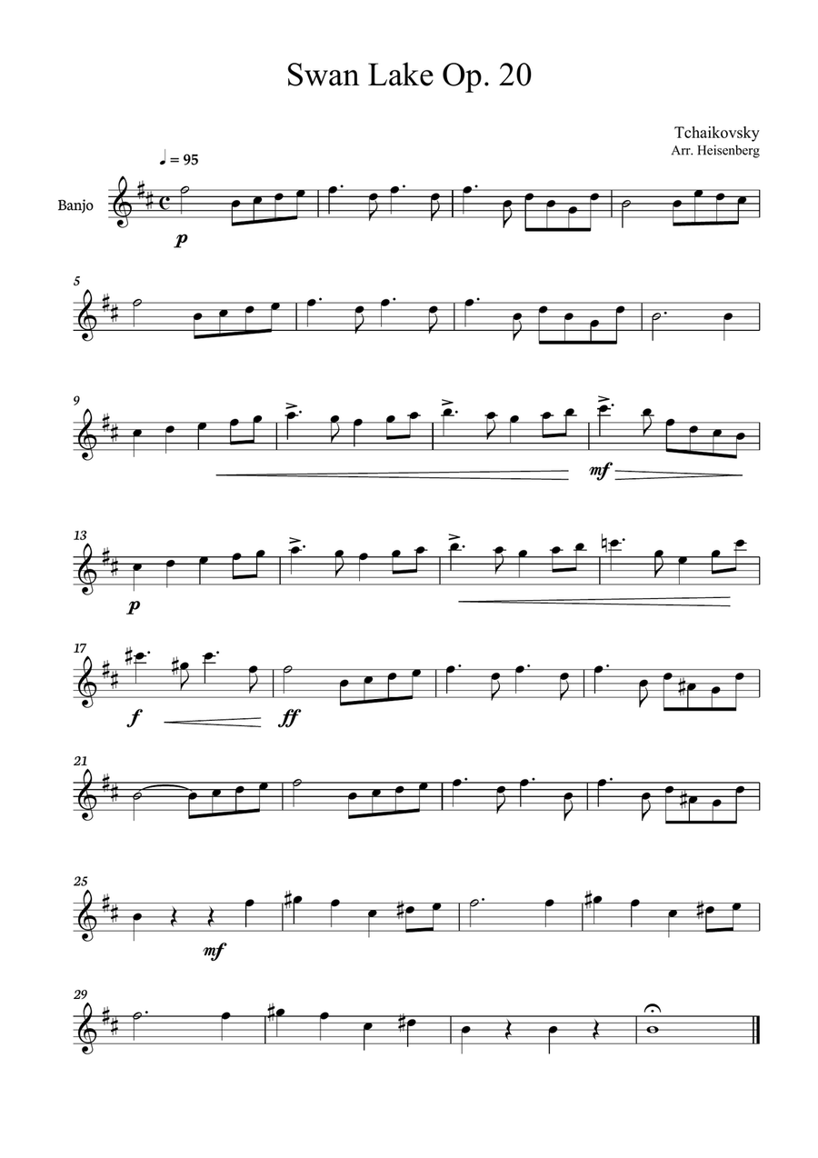 Book cover for Swan Lake - Tchaikovsy for Banjo solo