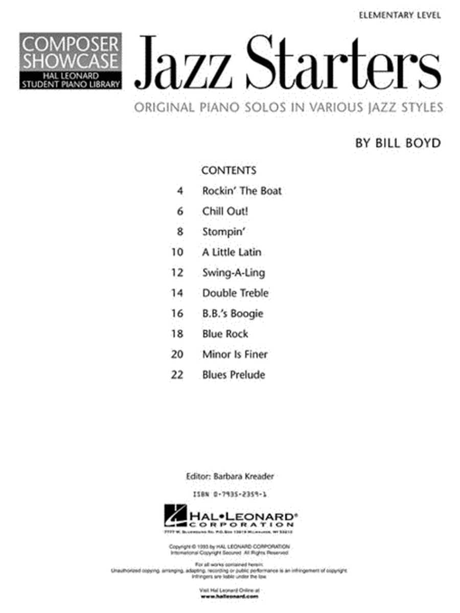Jazz Starters - Easy Piano