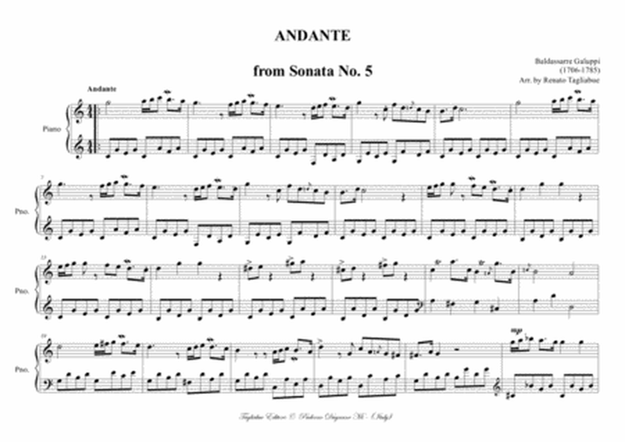 GALUPPI - ANDANTE from Sonata No.5 - For Organ image number null