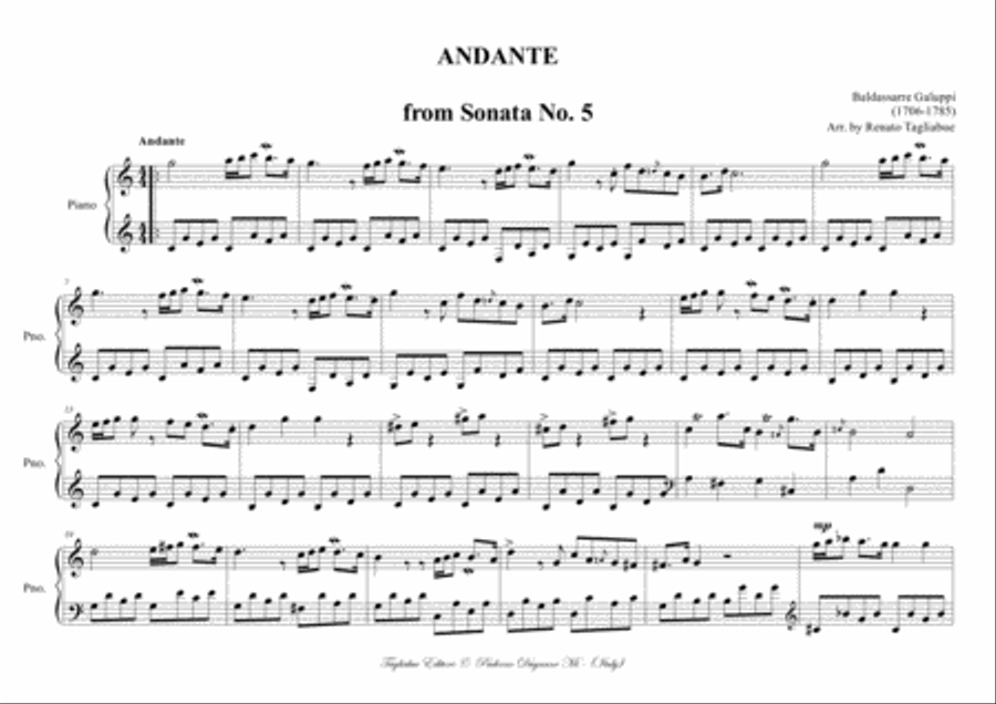 GALUPPI - ANDANTE from Sonata No.5 - For Organ image number null