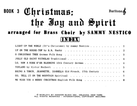 Christmas; The Joy & Spirit - Book 3/Baritone TC