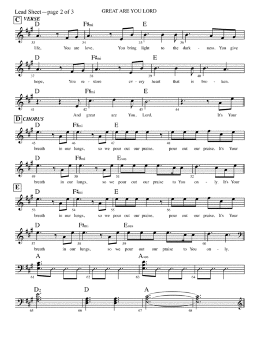 Great Are You Lord Small Ensemble scores gallery preview page 2