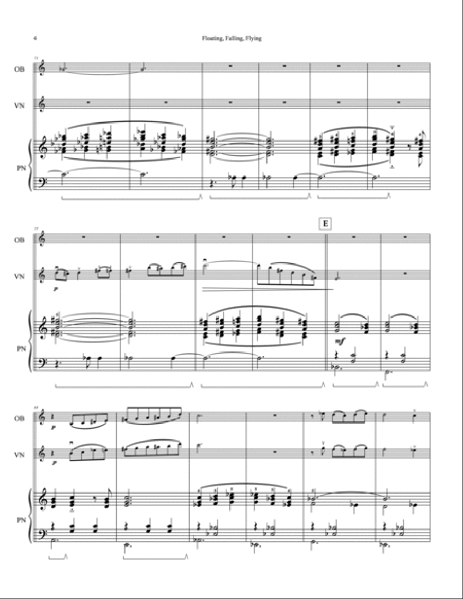 Floating, Falling, Flying (original version for Oboe, Violin and Piano) Oboe scores gallery preview page 5