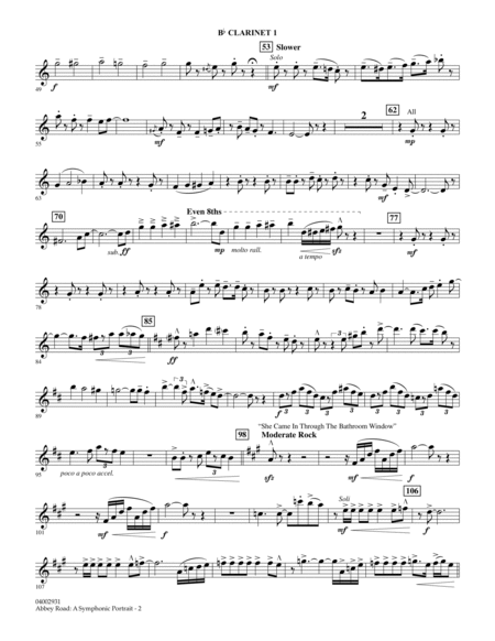 Abbey Road - A Symphonic Portrait - Bb Clarinet 1