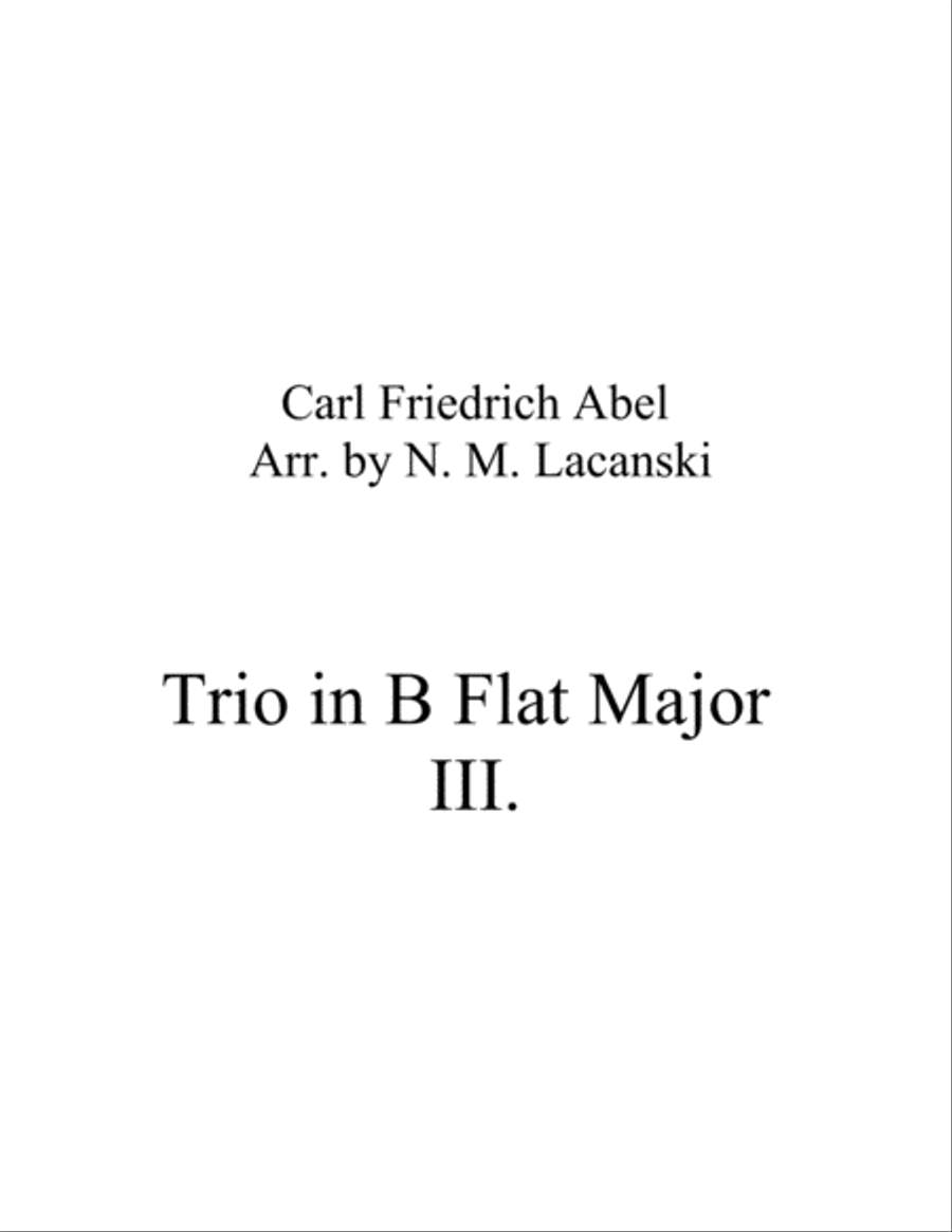 Trio in B Flat Major Movement 3