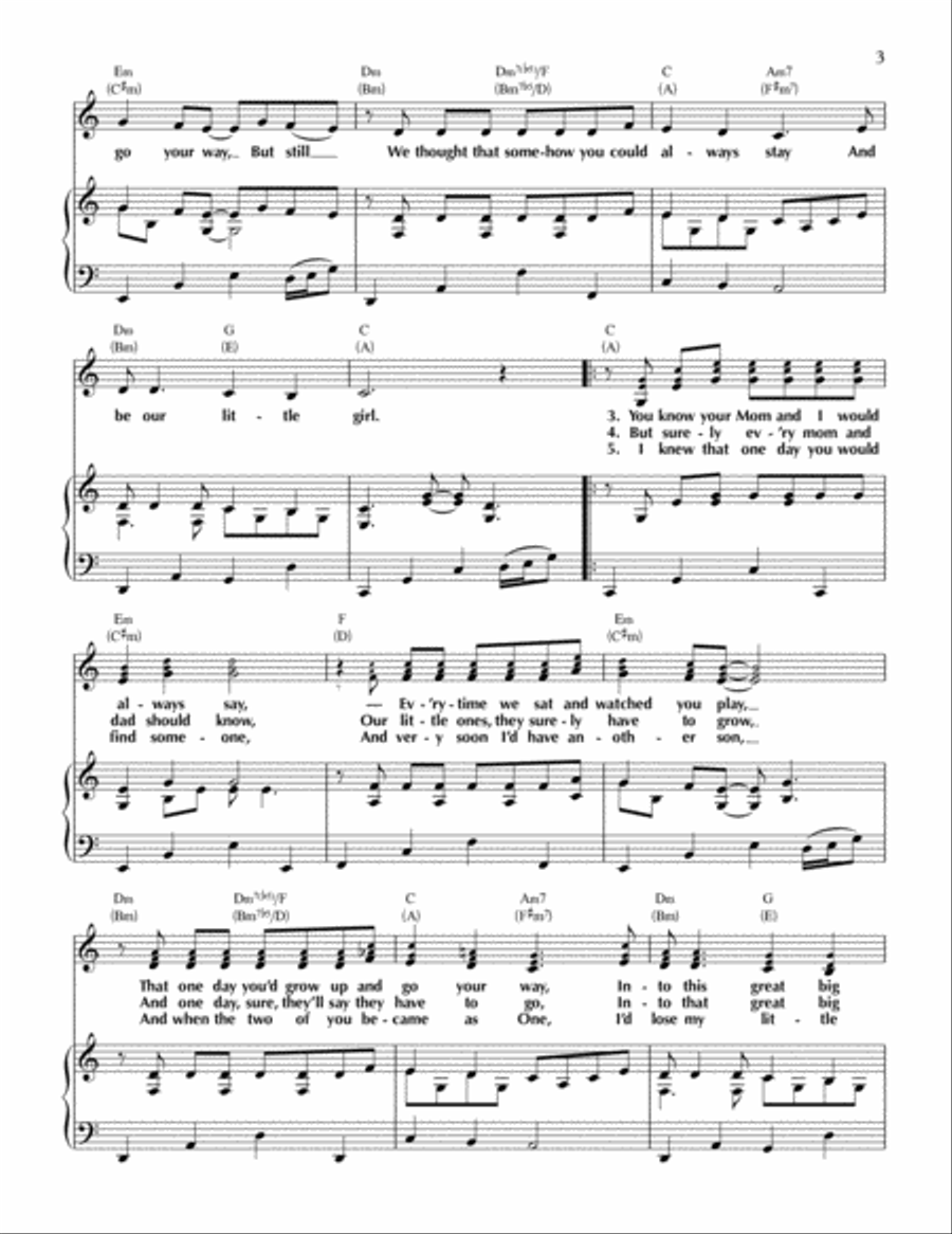 Daddy’s Little Girl (The Wedding Song) – Version 2 Voice scores gallery preview page 3