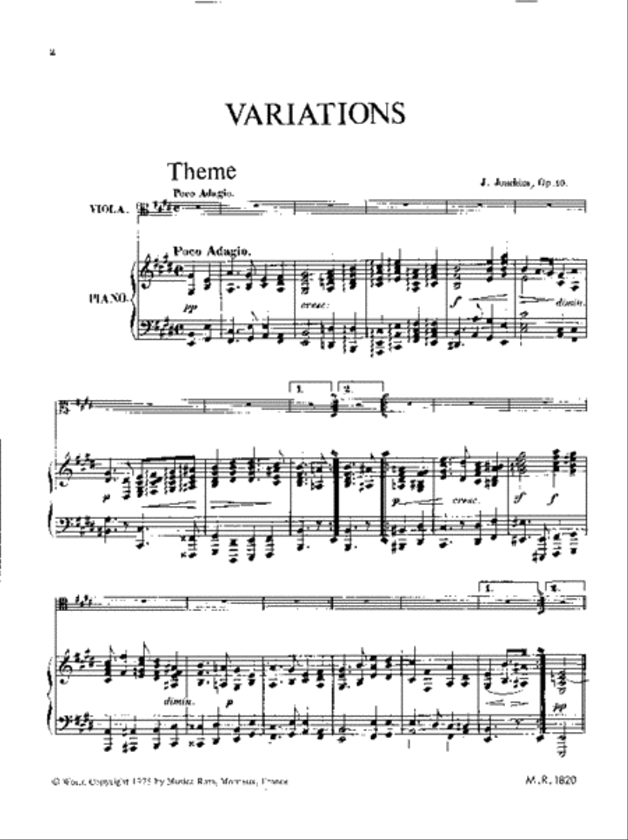 Variations Op. 10 Variations Op. 10 Piano Accompaniment scores gallery preview page 2