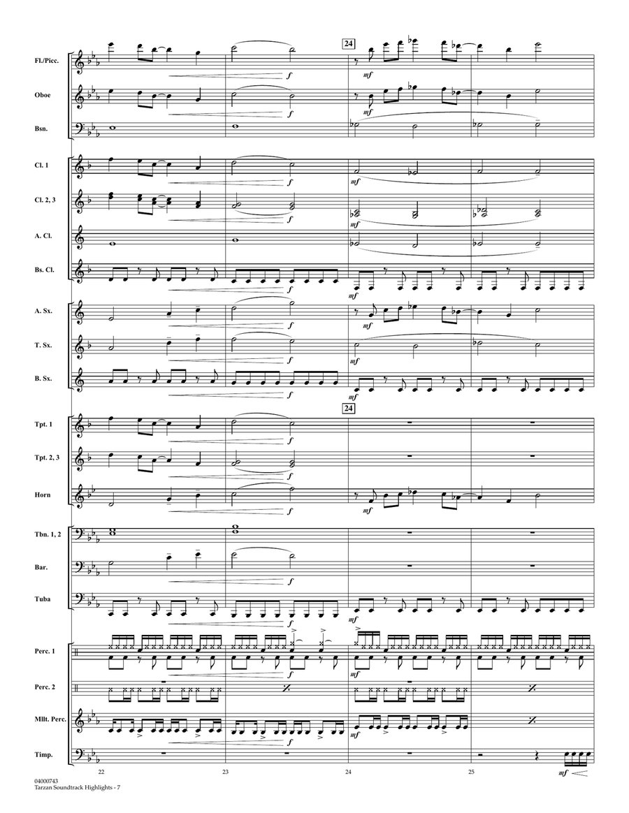 Tarzan Soundtrack Highlights (from Disney's Tarzan) (arr. Paul Murtha) - Full Score Concert Band scores gallery preview page 6