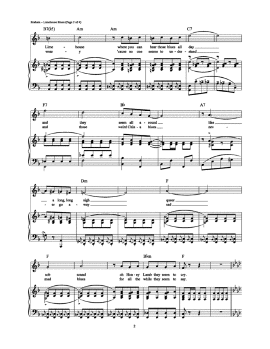 Limehouse Blues Piano, Vocal, Guitar scores gallery preview page 2