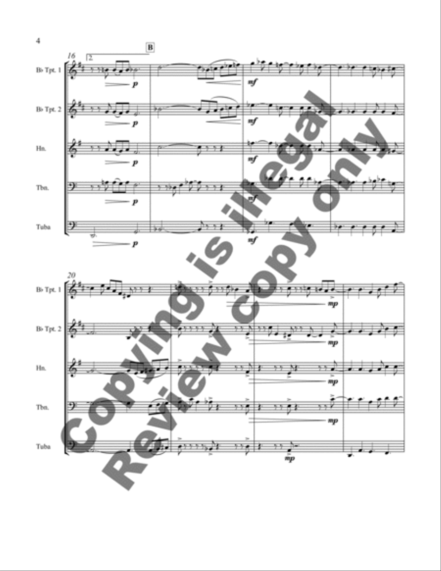 It's Just a Song Brass Quintet scores gallery preview page 7