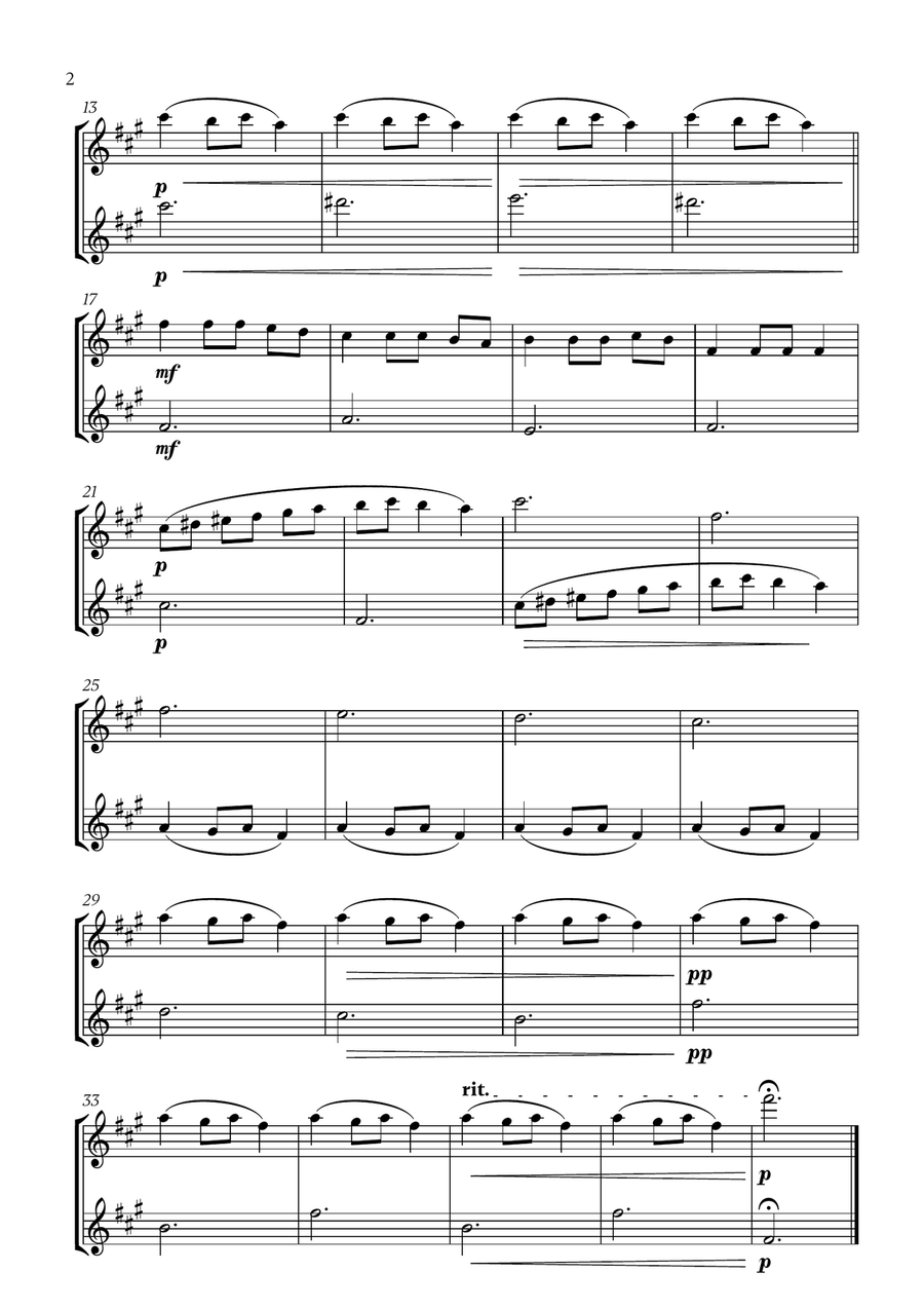 Carol of the Bells (for Trumpet and Soprano Saxophone) Soprano Saxophone scores gallery preview page 2