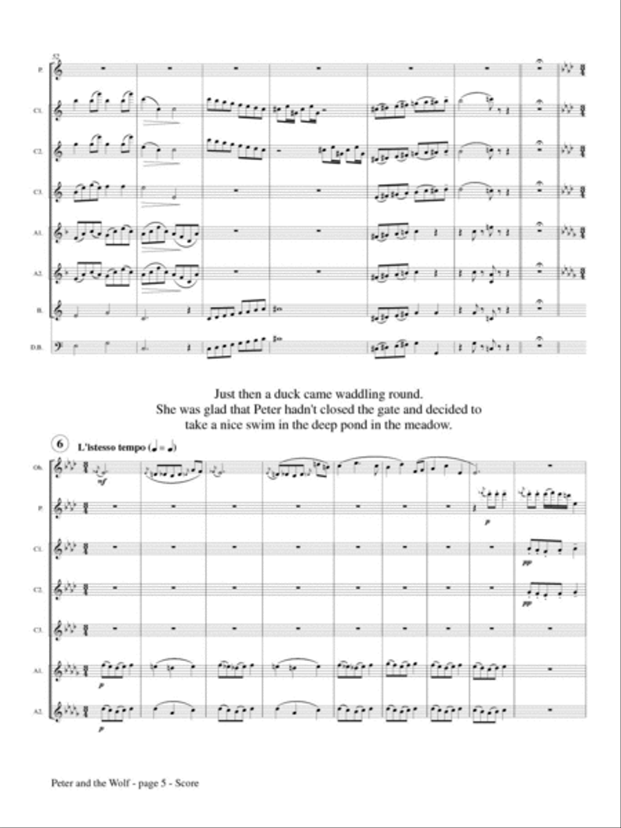 Peter and the Wolf Flute Choir scores gallery preview page 4