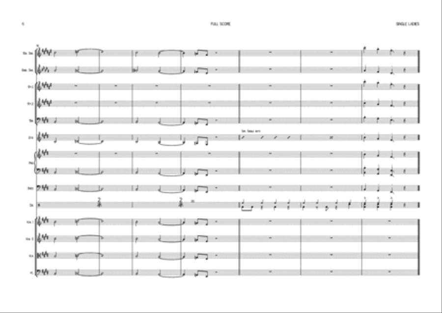 Single Ladies (Put A Ring On It) Tenor Saxophone scores gallery preview page 6