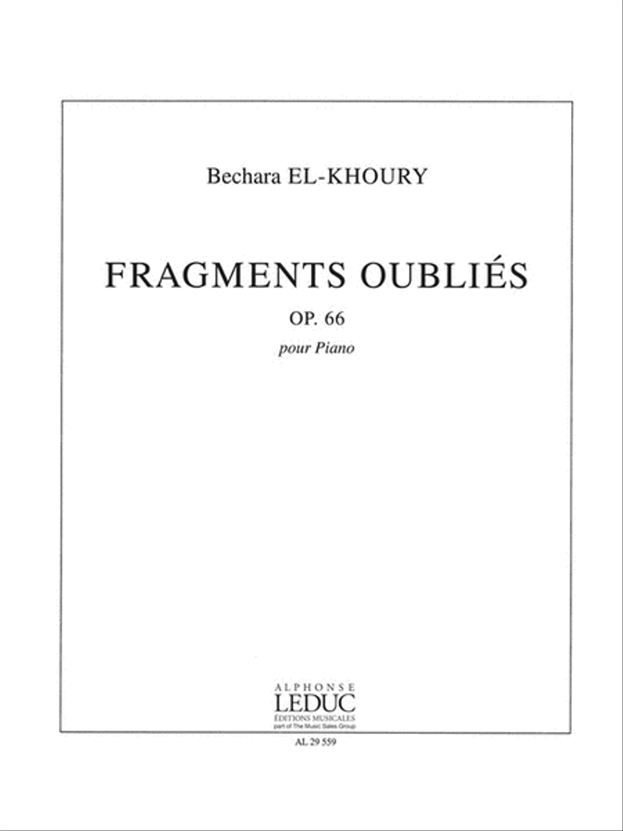 Fragments Oublies Op.66 (piano Solo) Piano Solo scores gallery preview page 1