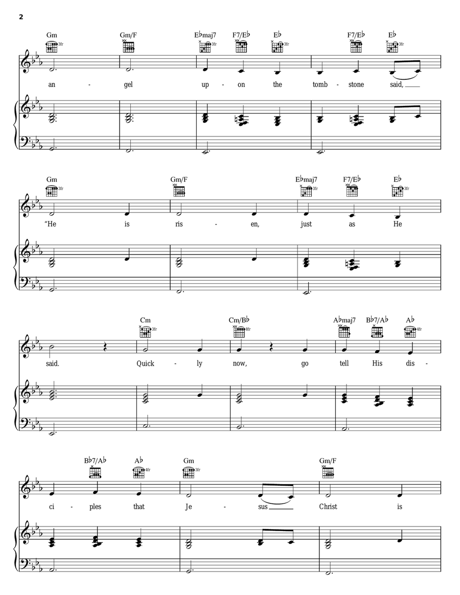 Easter Song Piano, Vocal, Guitar scores gallery preview page 2