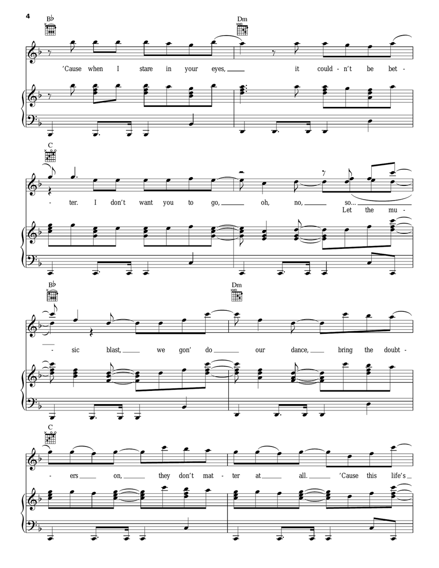 Never Let You Go Piano, Vocal, Guitar scores gallery preview page 4