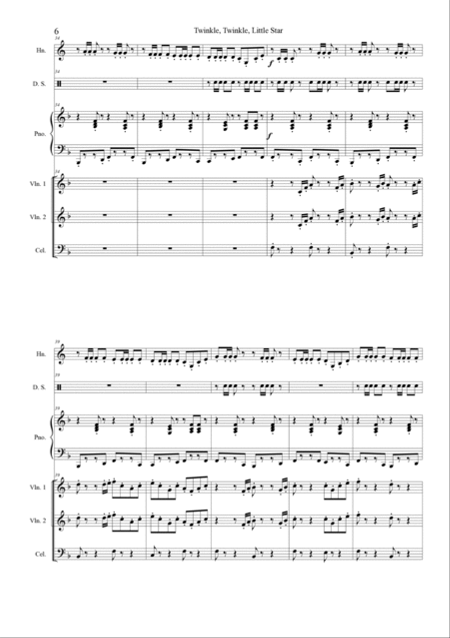 Twinkle, Twinkle, Little Star Large Ensemble scores gallery preview page 6