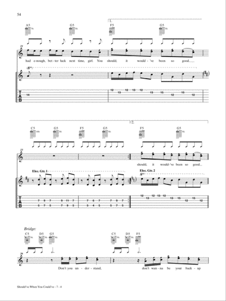 Should've When You Could've Guitar Tablature scores gallery preview page 4