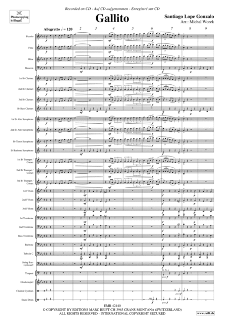 Gallito Gallito Concert Band scores gallery preview page 3