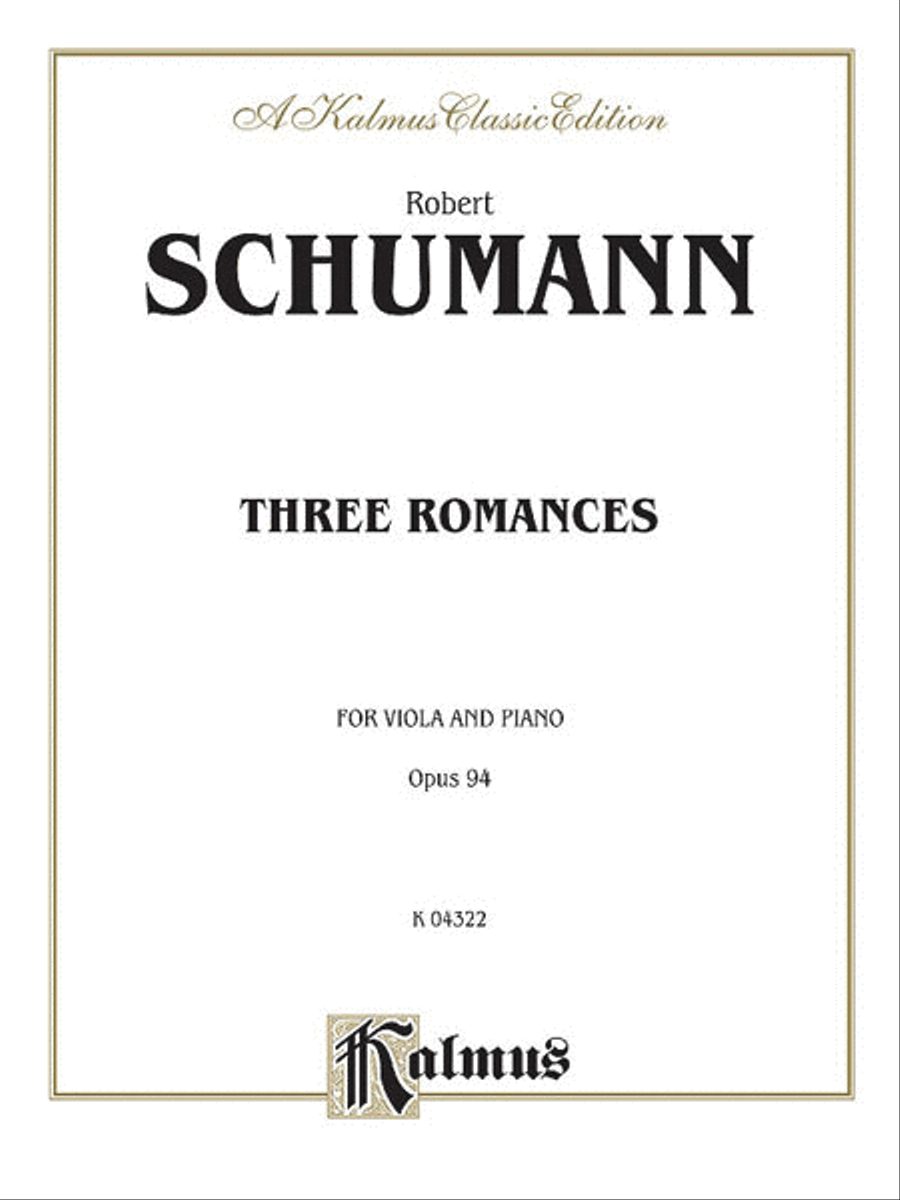 Three Romances, Op. 94 Piano Accompaniment scores gallery preview page 1