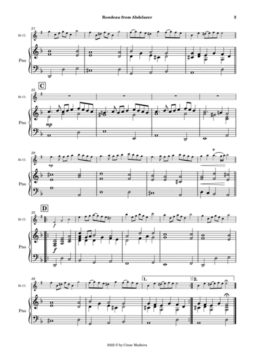 Rondeau from Abdelazer - Bb Clarinet and Piano (Full Score and Parts) image number null