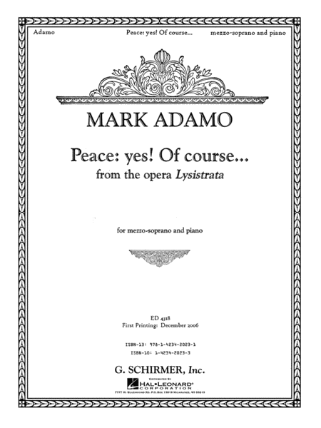Mark Adamo - Peace: Yes! Of Course...