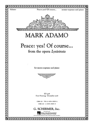 Book cover for Peace: Yes! Of Course... from the opera Lysistrata