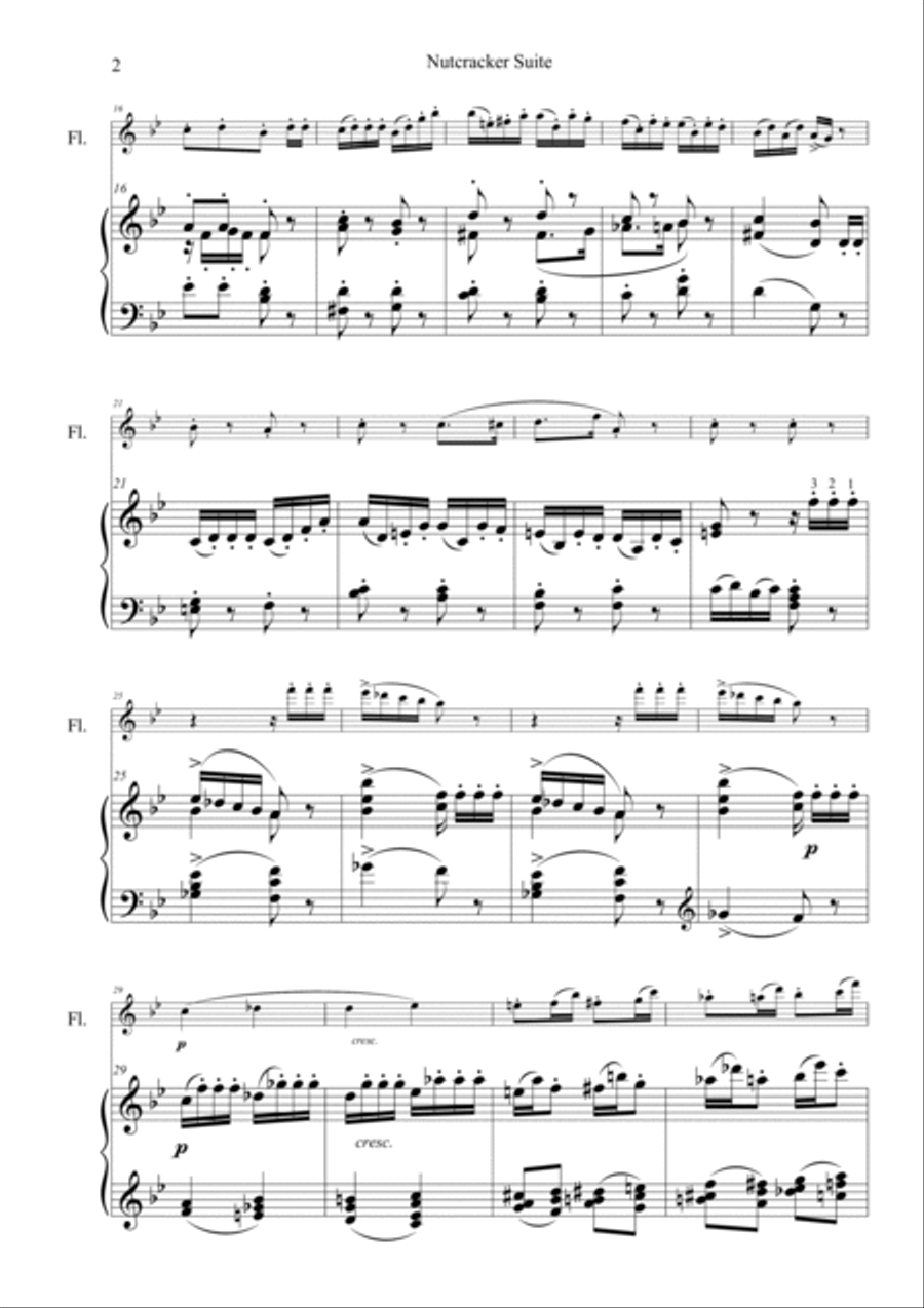 Tchaikovsky Nutcracker Suite Flute Solo scores gallery preview page 3