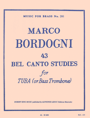 Book cover for 43 Bel Canto Studies for Tuba or Bass Trombone