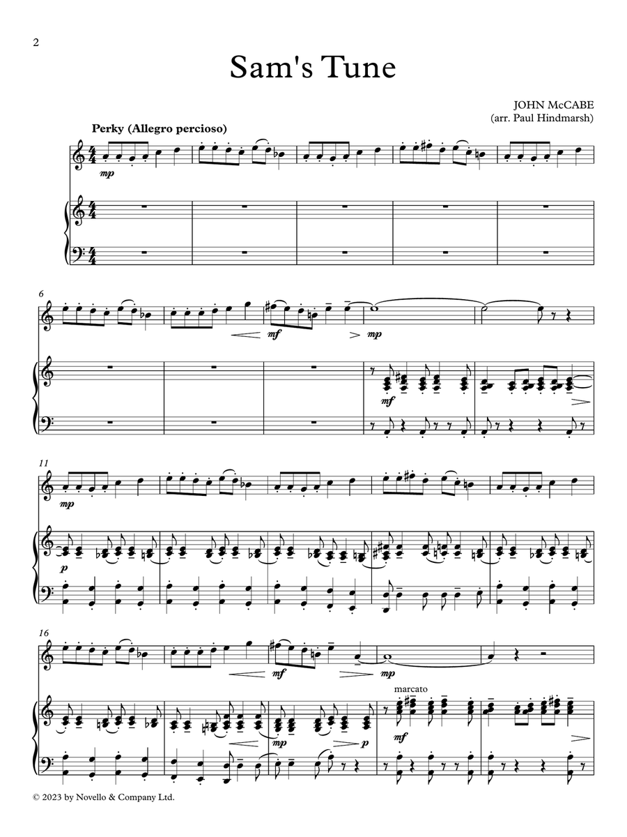 Book cover for Sam's Tune (arr. Paul Hindmarsh)