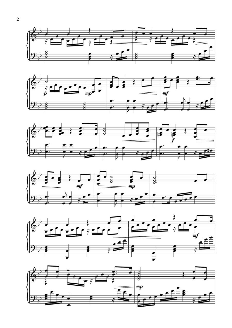 Sailing Piano Solo scores gallery preview page 2