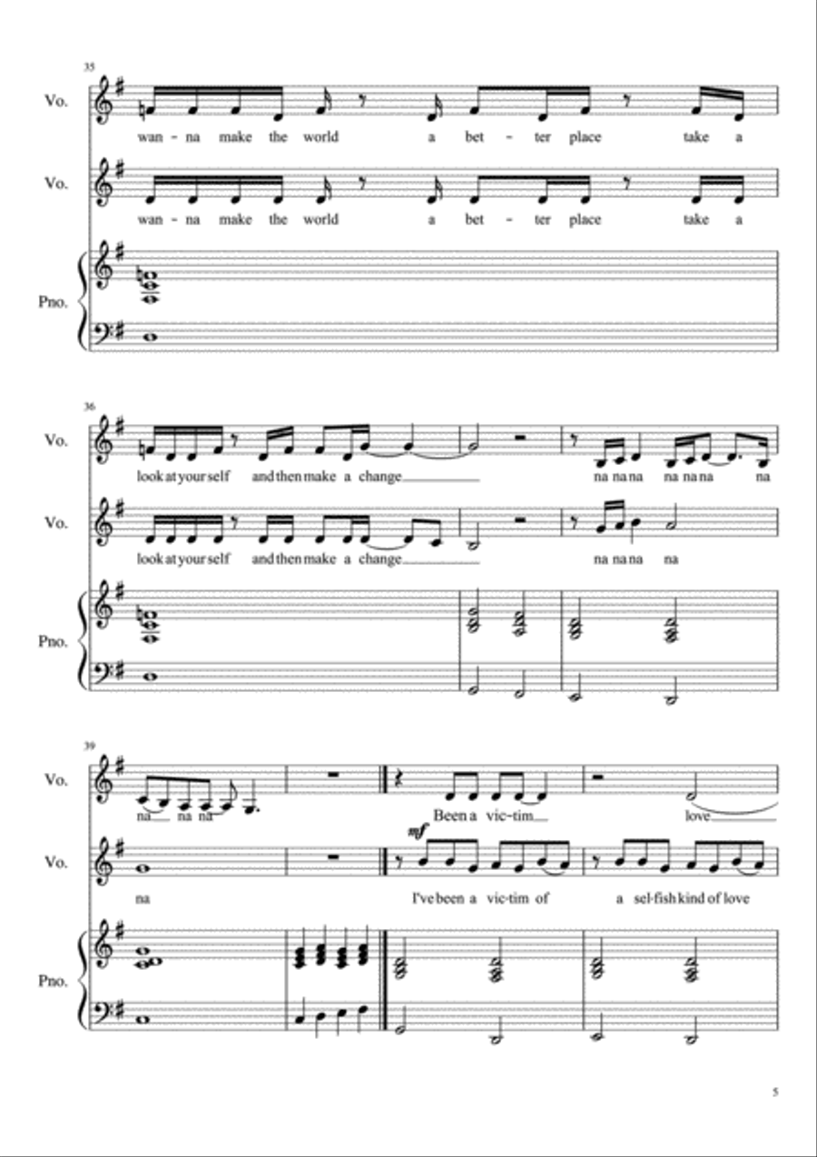Man In The Mirror Vocal Duet scores gallery preview page 5