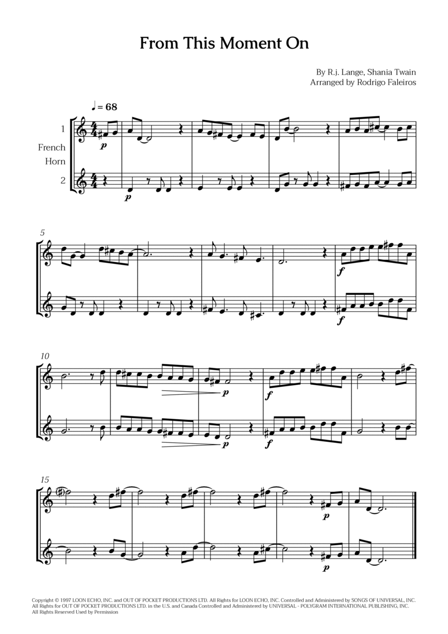 From This Moment On Brass Duet scores gallery preview page 1